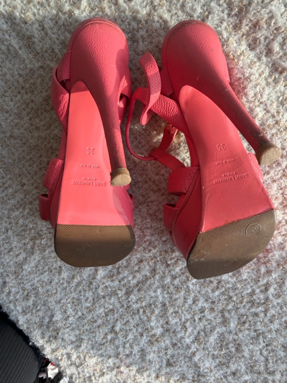 Saint Laurent Coral Pink Tribute Sandal Size 5 - Picture 5 of 6
